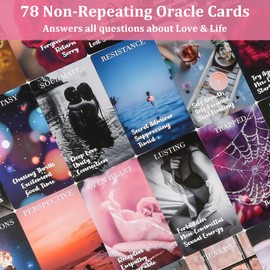 Fofeadm Oracle Cards, 78 PCS Love Oracle Cards Deck with Meaning on Them, Love Oracle Cards for Beginners, Answers to Guiding You Through Life and Love Questions