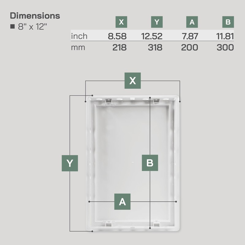Vent Systems White ABS Plastic - Access Panel 8 x