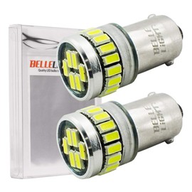 BELLELiGHT BA9s LED Bulb, 3014 Chip, 24 Rungs, Set of 2 (24 White (BA9s)