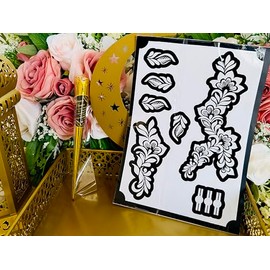 Shireen Henna DIY Body Art Henna Stencil Kit, Temporary Tattoo Design Templates (Design-01, 2, count)