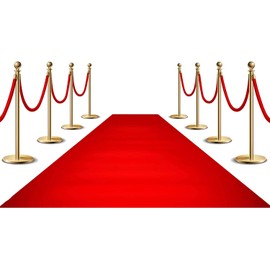 Red Carpet Floor Runner Hollywood Party Decoration Fabric 70 GSM (2x15 - 2 Pack)
