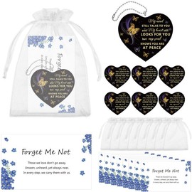 YXSJAS 20 Sets Funeral Favors for Guests Heart Charms Memorial Prayer Cards for Celebration of Life Favors Funeral Keepsakes for a Memorial Service Funeral Products Church Funeral Prayer Gifts