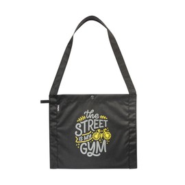 Tatonka Bike Musette L (11L) - Flat and Lightweight Shoulder Bag for Cyclists - Small Foldable - 11 Litre Volume (Black)