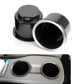 Diamall 2 PCS Cup Holder Insert, Recessed Drop in Plastic Cup Holders, 3.62" to 4.33" Cup Holder Replacement Accessories, Universal for Most Cars Boats Trailers Decks Trucks Campers and More (Black)