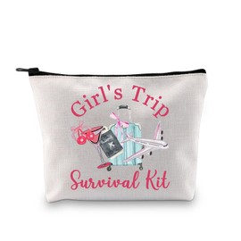 JYTAPP Pink Bow Couquette Trip Gifts Girls Weekend Travel Makeup Bag for Friends Trip Survival Kit