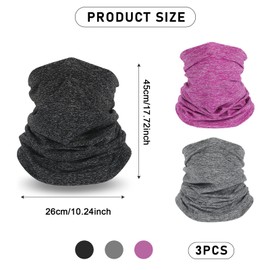 SKHAOVS 3 Pieces Neck Warmer,Face Cover Warm Windproof Balaclava Cold Weather Scarf,Winter Fleece Neck Warmer Gaiter for Women Men Motorcycle Skiing Running Cycling Outdoor Sports (3 Colours)