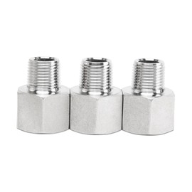 ChillWaves 304 Stainless Steel Pipe Fitting, Reducer Adapter 1/2" NPT Female x 3/8" NPT Male Thread Adapter(3-PACK)