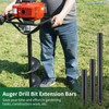 3 PCS Auger Extension Drill Bits, 3/4” Shaft Earth Auger