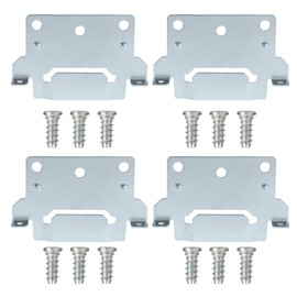 116791 Mounting Plates Bed Frame Brackets and 105307 Screws Replacement for IKEA Bed Frame Part Compatible Hemnes Malm Brimnes (4 Mounting Plate and 12 Screws)
