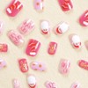 SINHOT Christmas Press on Nails Short Square Fake Nails Glossy