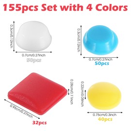 162 Pcs Low Vision Aids, Bump Dots for Visually Impaired, Braille Stickers, Adhesive Bump Dots Raised Tactile Dots for Elderly, Blind (Yellow,Blue,White,Red)