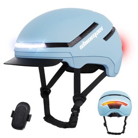 Shinmax Bike Helmet with Turn Signals, NTA Certified up to 45km/h, Bicycle Helmet for Men Women with USB Rechargeable Rear Light, Viser, Cycling Helmet for E-Bike & S-Pedelec,Scooter, Commuter, Adults
