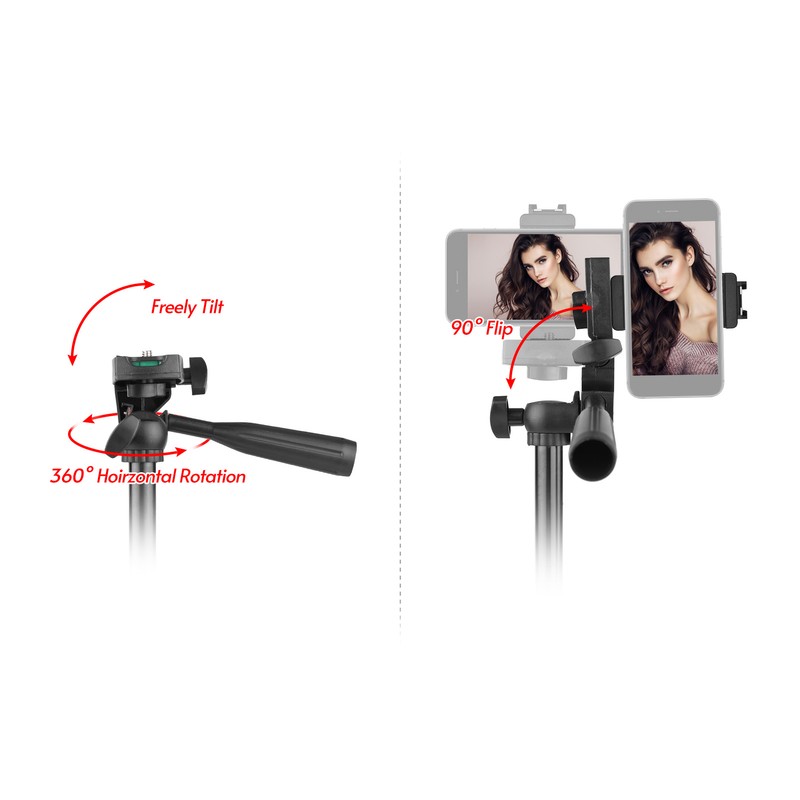 Phone Vlog Video Kit with Height Adjustable Tripod Phone Holder