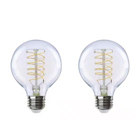 Ceybo Daylight LED Light Bulbs G25 Globe, E26 Base, Bright 5000K, Dimmable Vintage Edison Filament, Decorative Clear Glass, Energy Efficient – 2 Pack