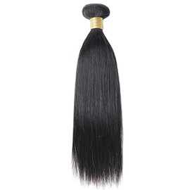 Lakaisa Straight Human Hair Bundles Natural Black Human Hair Extensions Human Hair Real Hair Weft Extensions Sew-in Hair Single Bundle Real Hair Low Shedding for Woman 16 Inches