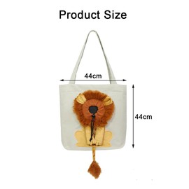 Pet Canvas Shoulder Carrying Bag, Portable Cats Small Pet Canvas Tote Chest Bag, Cute Lion-Shaped Pet Canvas Shoulder Bag Cat Carrier, Pet Carrier for Small Dogs and Cats Pet Supplies, Light Grey