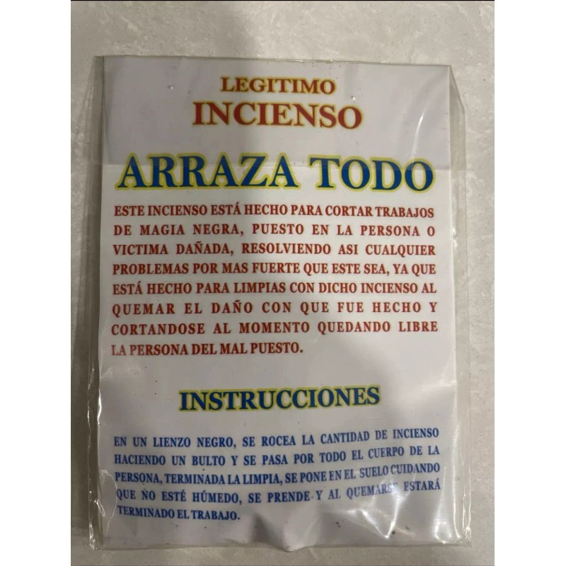 5 Pieces- Incienso Arrasa Todo -Incense- Sahumerio -1/2 oz.