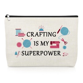 Sewing Lovers Gifts for Women Crafting Makeup Bag Craft Lover Gifts for Crafter Sewer Quilter Crafting Lover Seamstress Cosmetics Bag Christmas Birthday Present for Best Friend Her Zipper Pouch