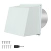 8 Inch Hooded Wall Vent with Screen and Damper, Metal