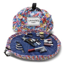 Lay-n-Go Cosmo Drawstring Cosmetic Pouch & Makeup Bag Organizer, Toiletry Bag for Travel, Gifts, and Daily Use, 20 inch, Love