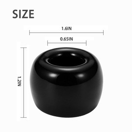 JMScape Mini Ceramic Couple Toothbrush Holder, Hand-Made Bathroom Toothbrush Holder, Electric Toothbrush Head Holder and Office Pen Holder 2-Piece Set (Black)