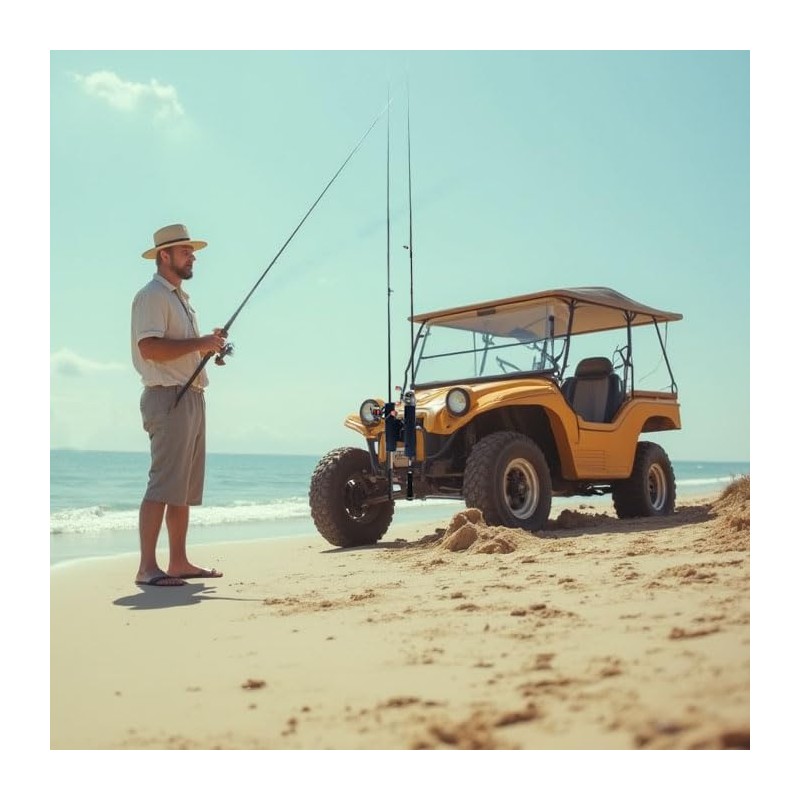 Fshing Rod Holder for Cart, Wagons,Scooter, Motorcycle, ATV & Beach