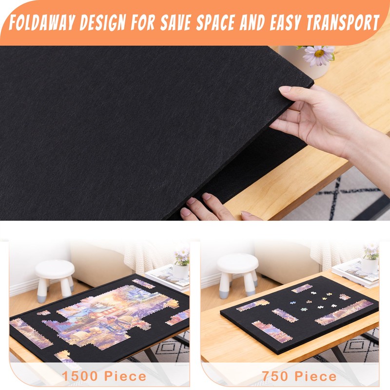 Tektalk Foldable Jigsaw Puzzle Board with 4 Angle Adjustable Bracket/Stand,