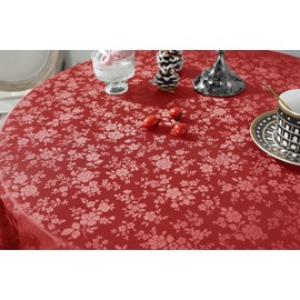Jeloris Waterproof Vinyl Tablecloth, Rectangle Heavy Plastic Tablecloth, Wipeable Spillproof Oil-Proof Vinyl Table Cover for Kitchen Dining Room (Red, 60" x 84")