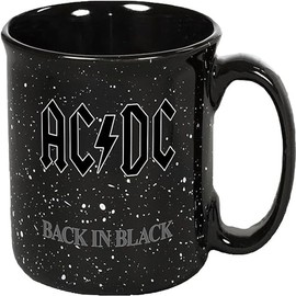 ICUP AC/DC Back in Black 20 oz Ceramic Camper Mug (Black)