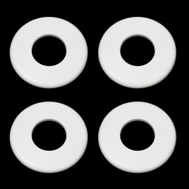 Oedema 4 Pcs 2 Inch Plastic Round Escutcheon Plate Self-Adhesive Water Pipe Cover for Water Pipe Faucet Decoration Accessories, White