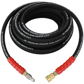 50FT Lightweight Pressure Washer Extension Hose, Kink Resistances 6000 PSI Pressure Washer Hose Replacement 3/8