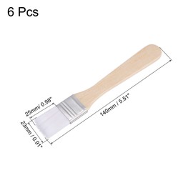 uxcell 0.9" Width Small Paint Brush Nylon Bristle with Wood Handle Painting Tool for Wall, Door, Cabinets, Furniture, Fences, White 6Pcs