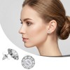 Amabro 8 Pairs Rhinestone Earrings for Women Dance Competitions 15mm