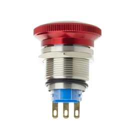 Shopcorp Emergency Stop Button with Cable, Aluminum, 1 N/O and 1 N/C, 22mm Waterproof Latching Push Button Switch for Home or Industrial Equipment, Mount Panels in Operating Rooms, Distribution Boxes