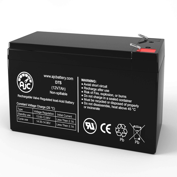 AJC Battery Compatible with Panasonic LC-R12V6.5P 12V 7Ah Sealed Lead