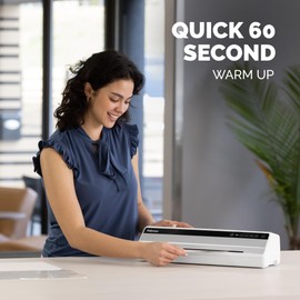 Fellowes Saturn 125 Thermal Laminator Machine for Home or Office with Pouch Starter Kit, 12.5 inch, Fast Warm-Up, Jam-Free Design (5736601)