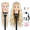 Mannequin Head with 80% Real Hair, TopDirect 24" Blonde Hair