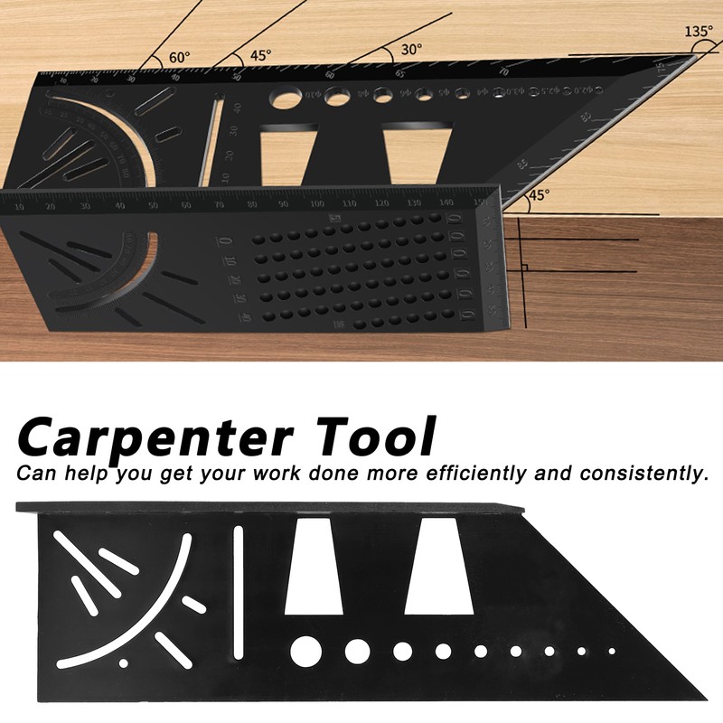2PCS Multifunctional Angle Square Positioner 3D Woodworking Ruler Carpenter Scribing