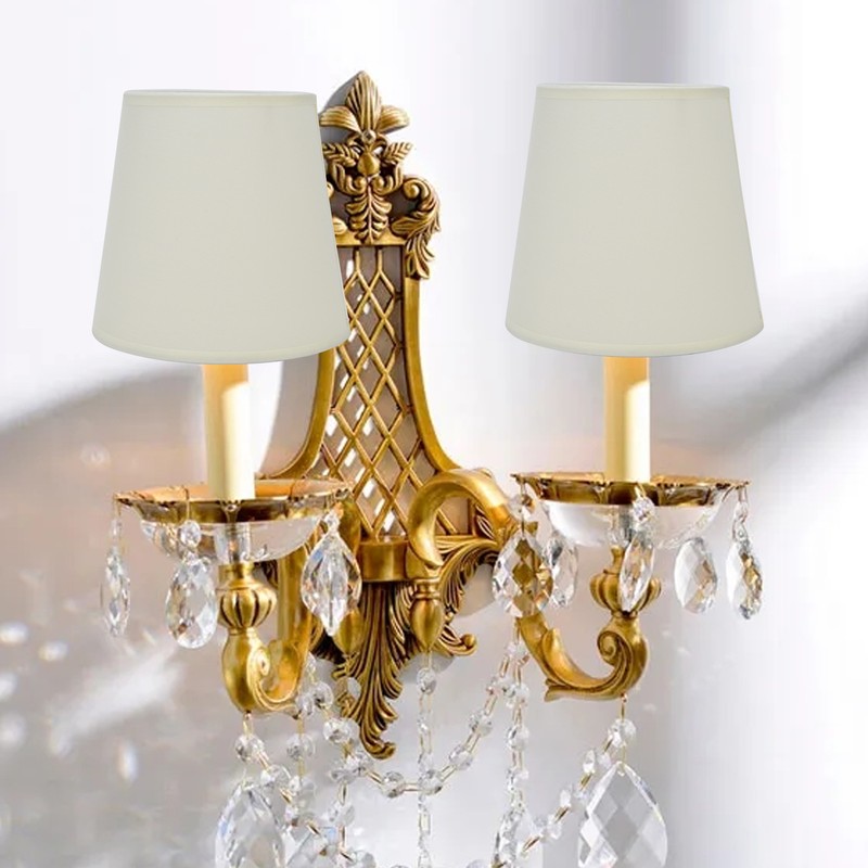 2Pcs Indoor Lamp Shade European Style Fabric Lampshade for E14
