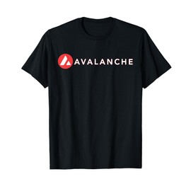 CryptoArtFolio Unisex-Adults Black Small Avalanche AVAX Crypto Logo T-Shirt