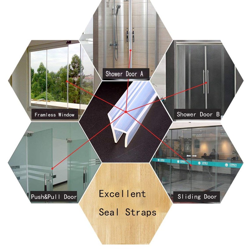 Shower Glass Door Seal Strip, 120 Inch Silicone Soft Shower