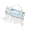 Victoria's Secret Victoria Secret Beach Blanket Blue White Stripe Fringe