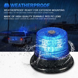 More9Room LED Warning Light 12V-24V Blue Emergency Beacon Flashing Light Strong Magnetic Emergency Flashing Recovery Light for Vehicle Truck Tractor Golf Carts Firefighters and Police