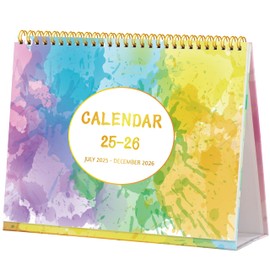 Desk Calendar 2025-2026 - Standing Flip Desktop Calendar 2025-2026, 18 Months (Jul. 2025 - Dec. 2026), 10" x 8", Large with Notes, To-Do Lists, Yearly Overview, Thick Paper, Great for Easy Planning