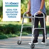 MediChoice Dual-Release Two Button/Folding Walker, Height Adjustable with 5 Inch