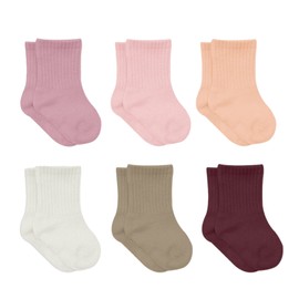 bistyle Baby Grip Ankle Socks 6 Pairs | Newborn Infant Toddlers Socks Organic Cotton | Kids Boys Girls Ankle