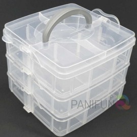 3-tier stacked compartment organizer, small compartment case, accessory organizer, cross-stitch thread case, parts box Parts organizer 2ea