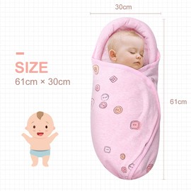 Knirose Baby Swaddling Bag 0-3 Months + 3-6 Months Baby Swaddling Blanket for Newborns with Head Protection and Headsupport, Swaddle Blanket, Pink