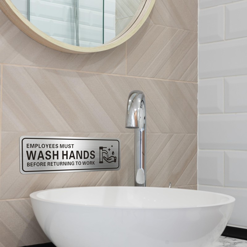 Metal Stainless Steel Employees Must Wash Hands Before Returning to