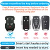 JOYEAR Key Fob Cover, Silver-black, For Chevy/GMC-C/5 Buttons